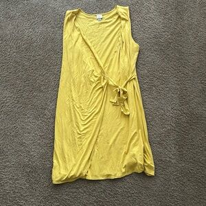 Yellow wrap dress